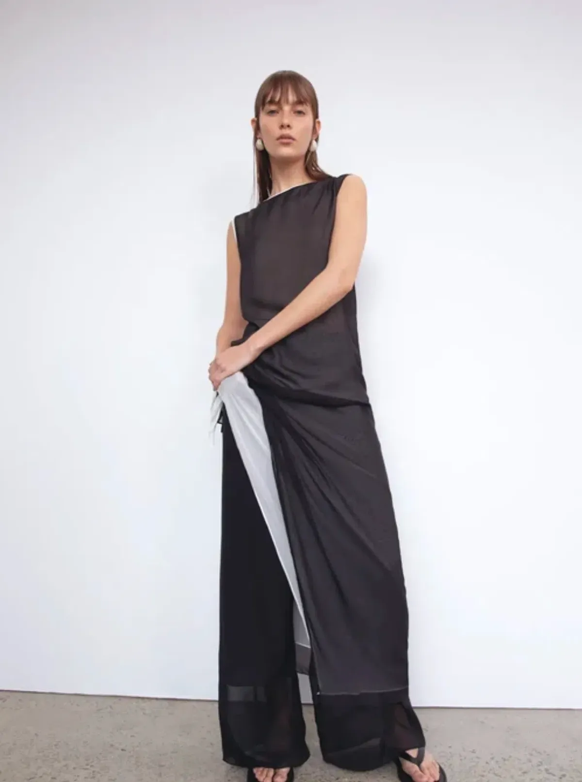 Sir The Label Monocrome Adrienne Layered Dress - Size 0/6 AU - Image 1