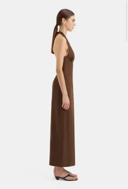Sir The Label Chocolate Affogato Halter Midi Dress - Size 1 /8 AU for rent on The Volte - image 2