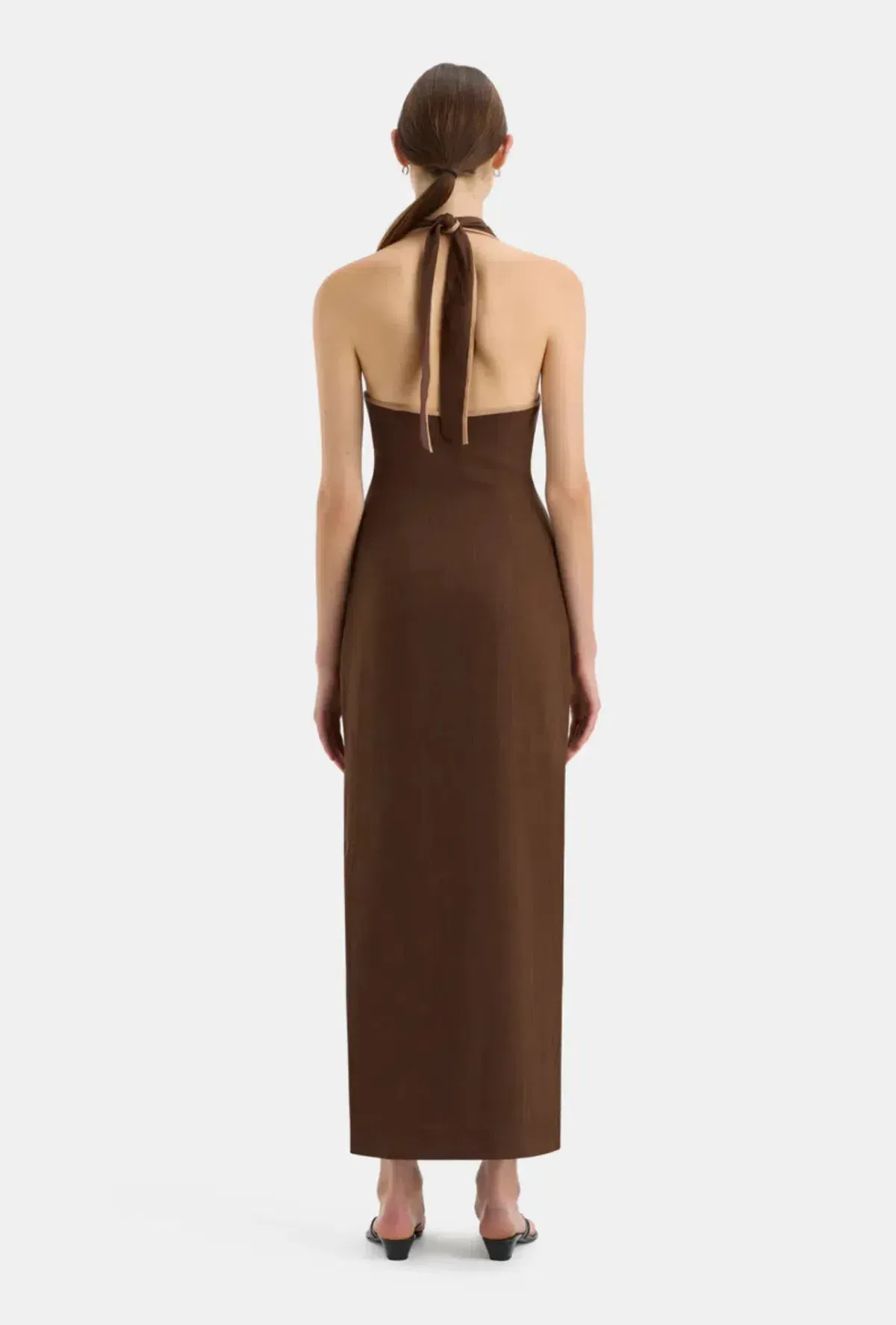 Sir The Label Chocolate Affogato Halter Midi Dress - Size 1 /8 AU - Image 3
