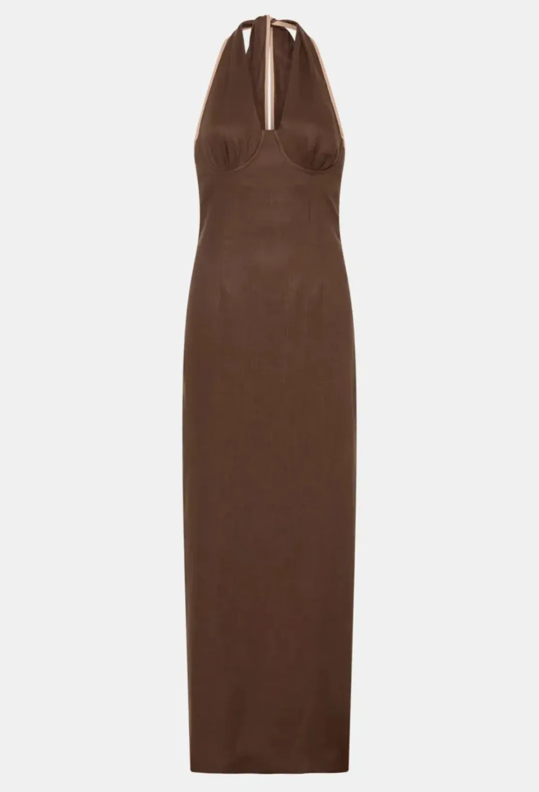 Sir The Label Chocolate Affogato Halter Midi Dress - Size 1 /8 AU for rent on The Volte - main image