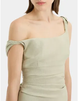 Sir The Label Olive Tamara Twist Midi Dress - Size 1 /8 AU for rent on The Volte - image 4