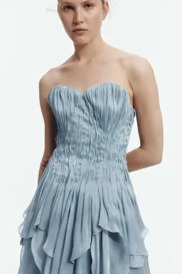 Aje Gleam Gown Metallic Blue Size 6 for rent on The Volte - image 5