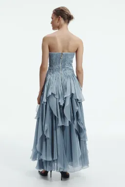 Aje Gleam Gown Metallic Blue Size 6 for rent on The Volte - image 4