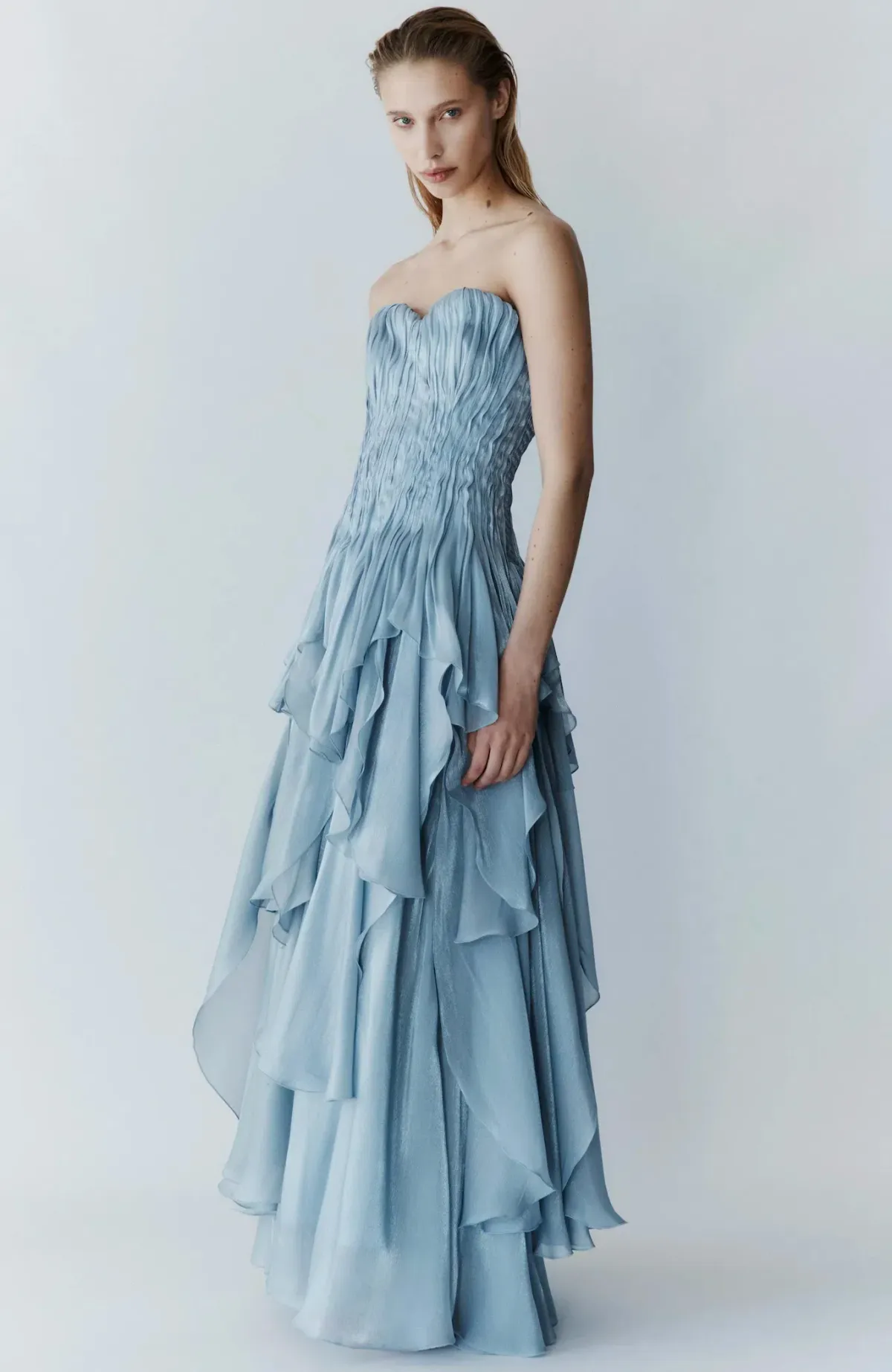 Aje Gleam Gown Metallic Blue Size 8 - Image 5