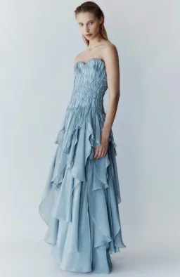 Aje Gleam Gown Metallic Blue Size 8 for rent on The Volte - image 5