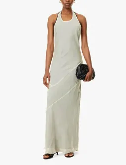 Sir The Label Light Sage Strobe Halter Dress - Size 0P /4 AU for rent on The Volte - image 2