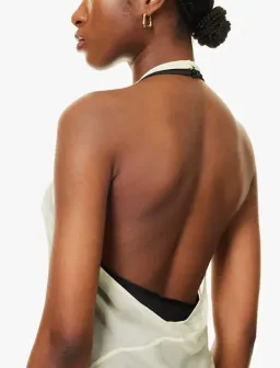 Sir The Label Light Sage Strobe Halter Dress - Size 0P /4 AU for rent on The Volte - image 5