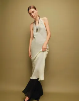 Sir The Label Light Sage Strobe Halter Dress - Size 0P /4 AU for rent on The Volte - image 1
