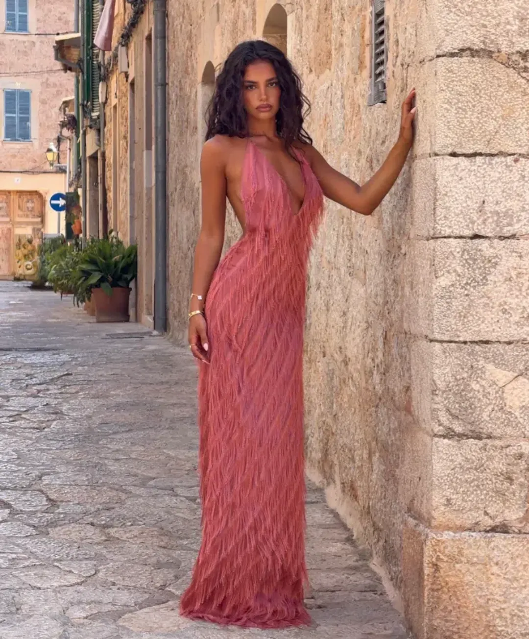 Jasook Noa Gown in Pink Peach (Size L / AU 12) for rent on The Volte - main image