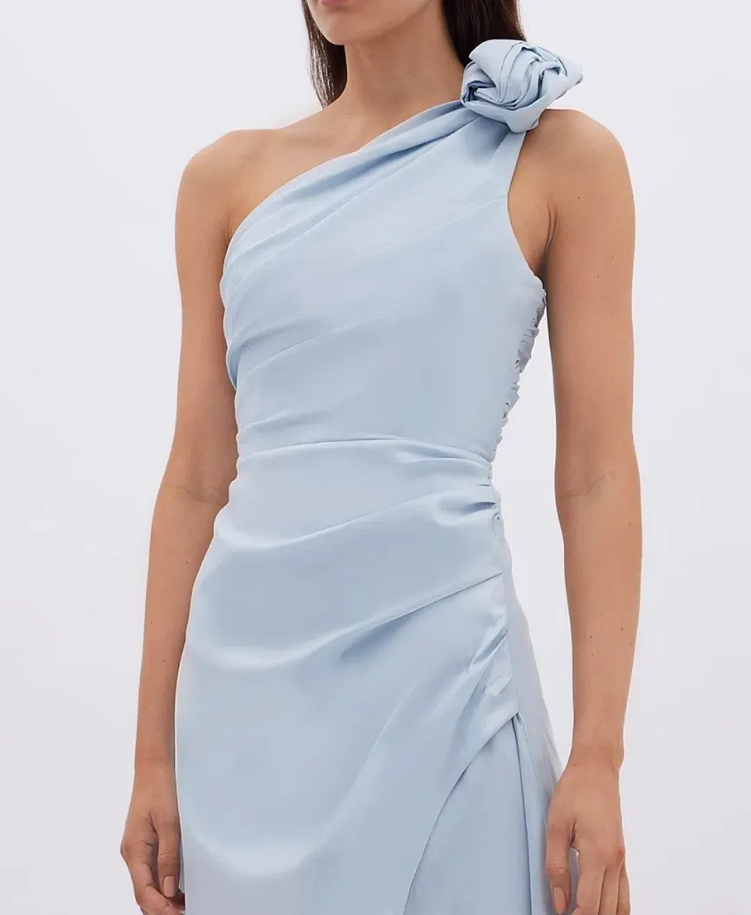 Rachel Gilbert Beki Taffeta Midi Dress Ice Blue Size 10 for rent on The Volte - main image