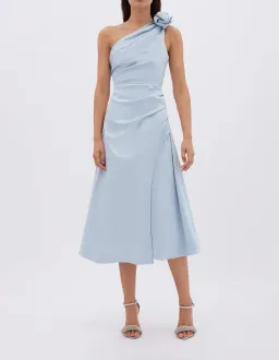 Rachel Gilbert Beki Taffeta Midi Dress Ice Blue Size 10 for rent on The Volte - image 2
