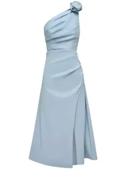 Rachel Gilbert Beki Taffeta Midi Dress Ice Blue Size 10 for rent on The Volte - image 6