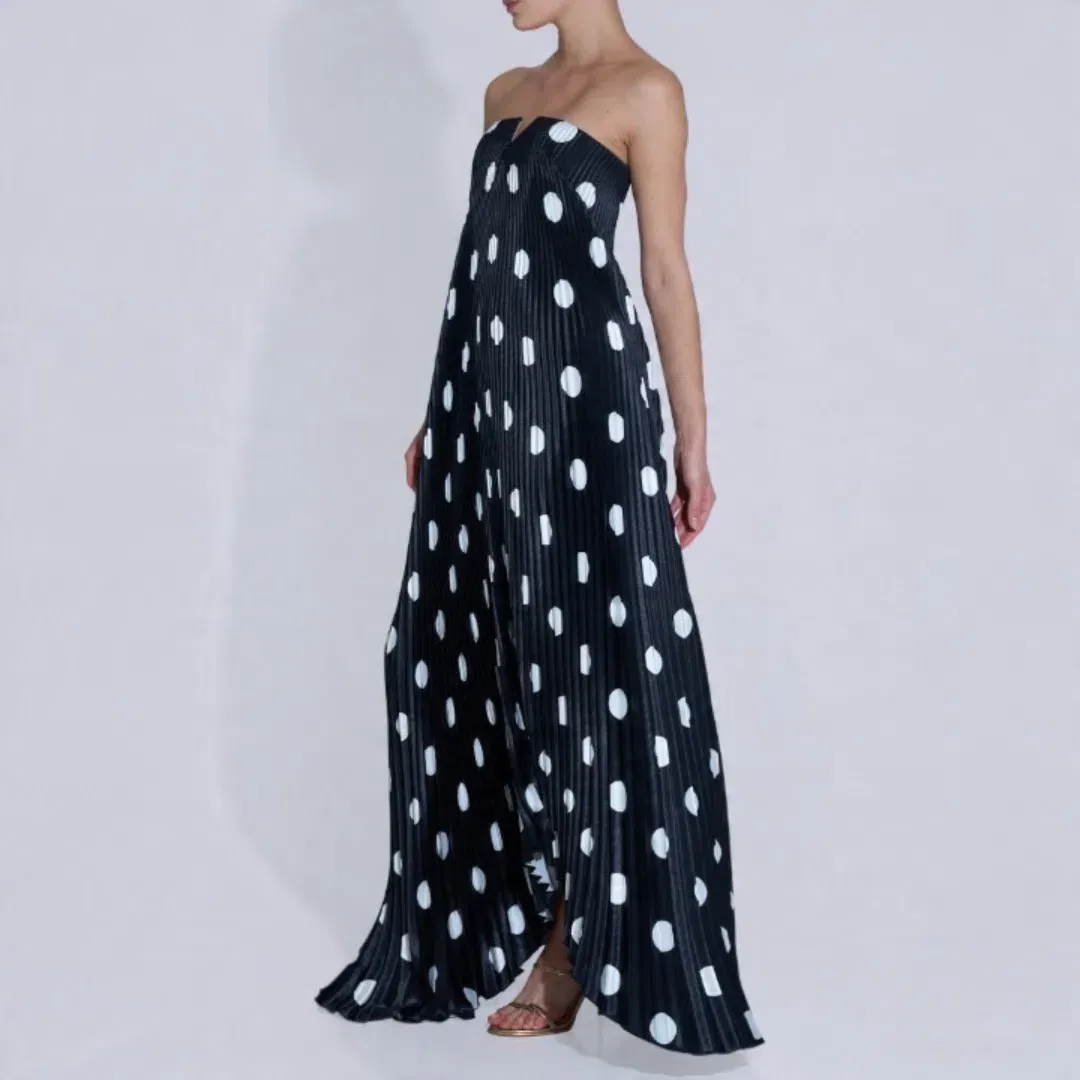 L'idee Black Tie Gown Polka Noir Size 10 for rent on The Volte - main image