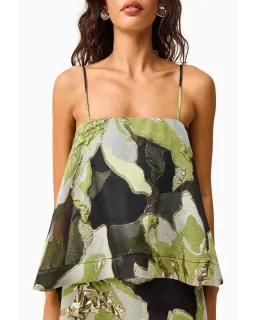 Elliatt Elysia Tiered Gown Black Green Floral Size XXL for rent on The Volte - image 5
