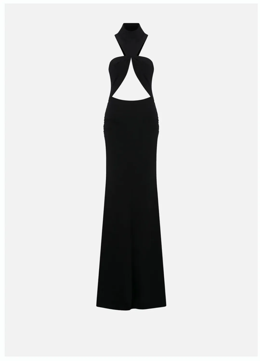 ILA VALORA HIGH-NECK RUCHED MAXI DRESS IN BLACK size 34 or XS for rent on The Volte - main image