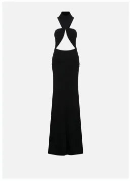 ILA VALORA HIGH-NECK RUCHED MAXI DRESS IN BLACK size 34 or XS for rent on The Volte - image 4