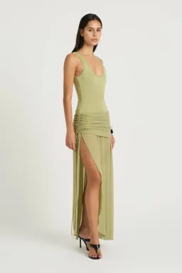 Benni Addison Maxi Dress - Pistachio, Size 6 for rent on The Volte - image 3