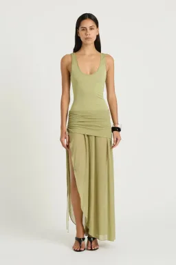 Benni Addison Maxi Dress - Pistachio, Size 6 for rent on The Volte - image 1