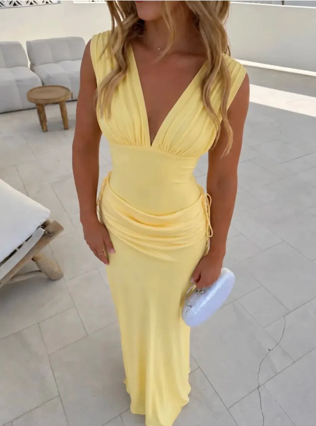 Benni Monroe Maxi Dress Lemon sz 8 for rent on The Volte - main image