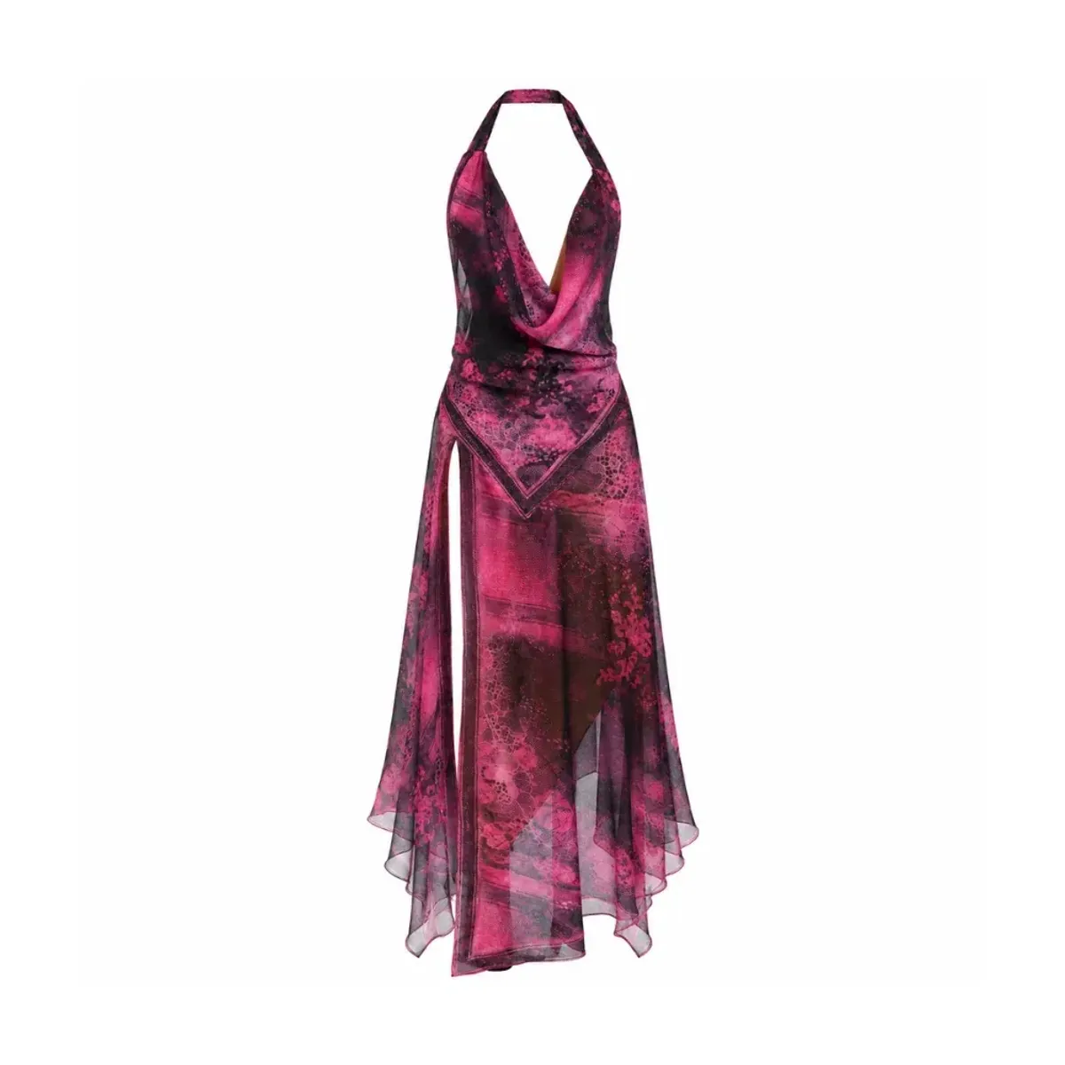 Jaded London Rivon Backless Chiffon Scarf Dress - Image 2
