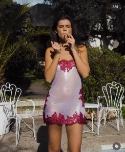 Hand Over Damon Dress, Pink and Red Sequin Size M - 6-8 RUNS SMALL for rent on The Volte - image 3