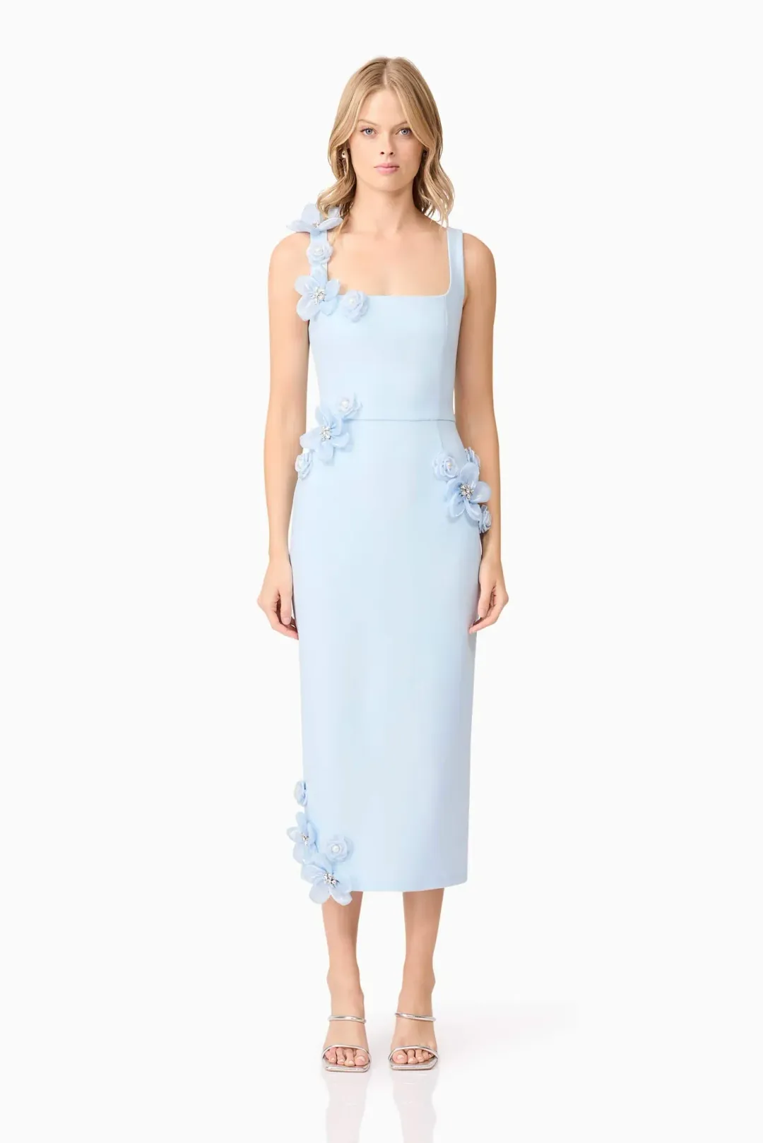 Elliatt Chantelle 3D Midi Dress In Blue for rent on The Volte - main image