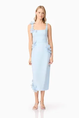 Elliatt Chantelle 3D Midi Dress In Blue for rent on The Volte - image 2