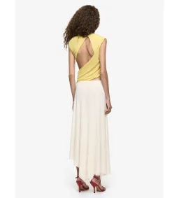 Bec and Bridge Conni Asym Midi Dress in Citron Butter Cream Size AU8 for rent on The Volte - image 2