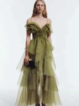Aje Vionette Gown in Avocado Size 8 for rent on The Volte - image 1