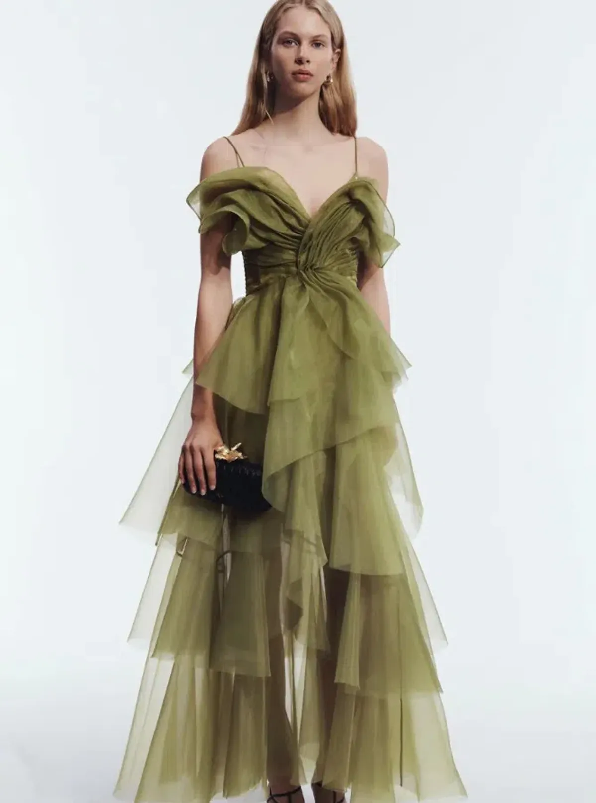 Aje Vionette Gown in Avocado Size 10 - Image 1