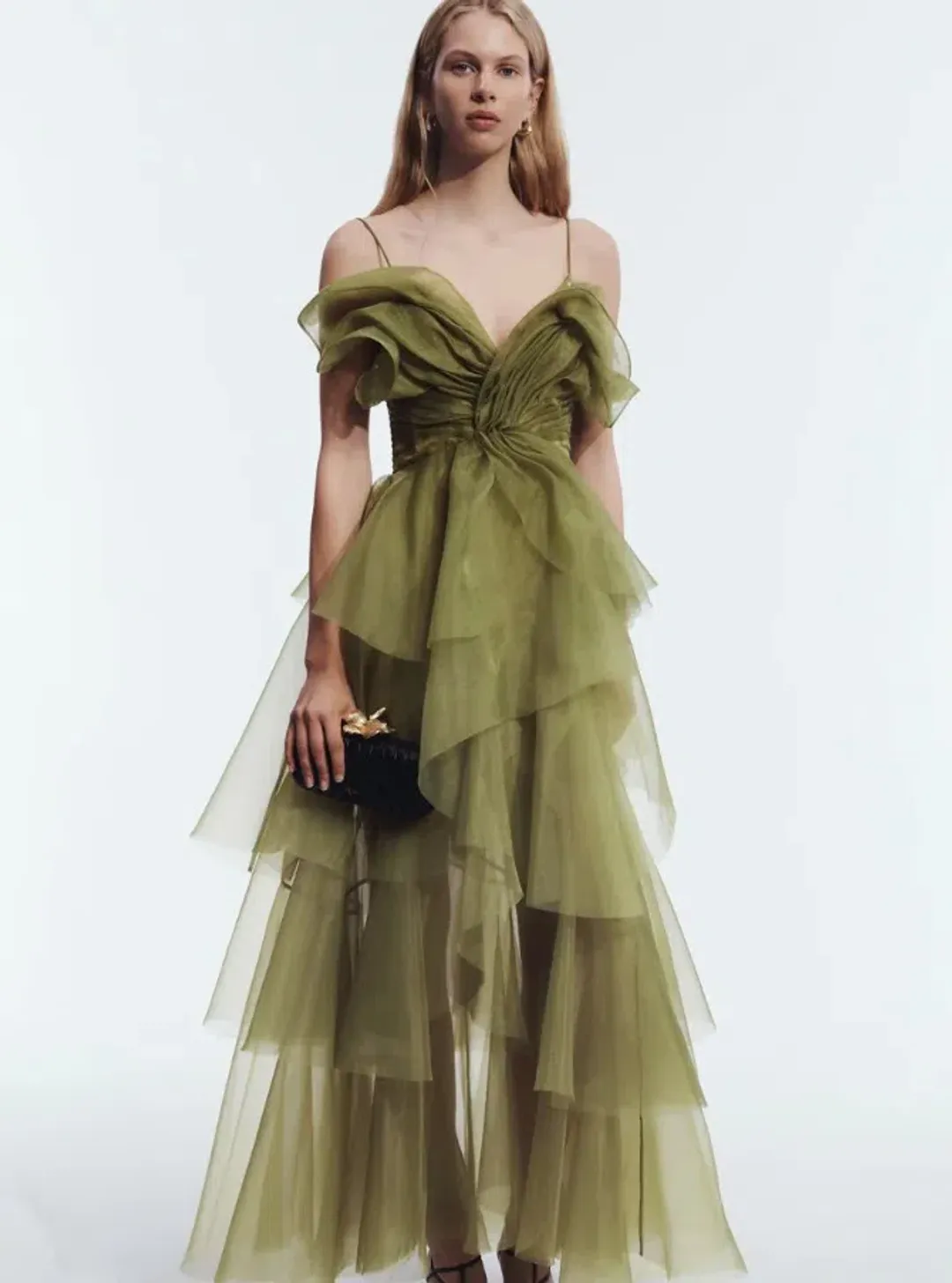 Aje Vionette Gown in Avocado Size 12 for rent on The Volte - main image