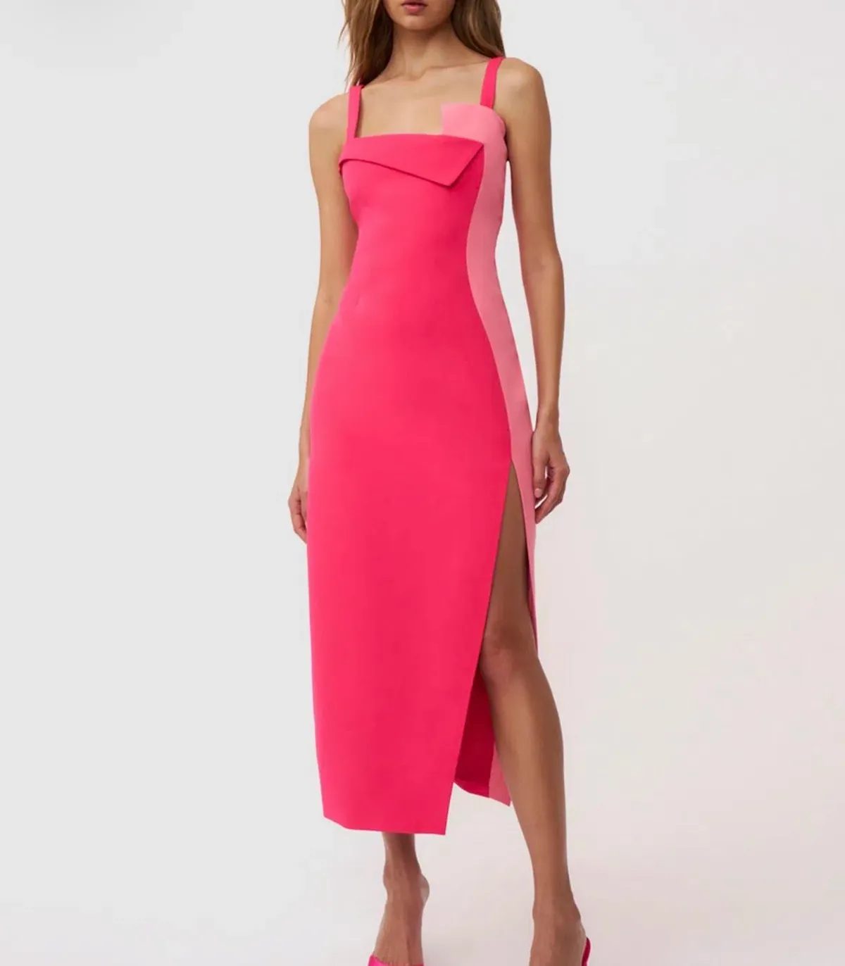 Phillipa fold contrast dress - Image 1