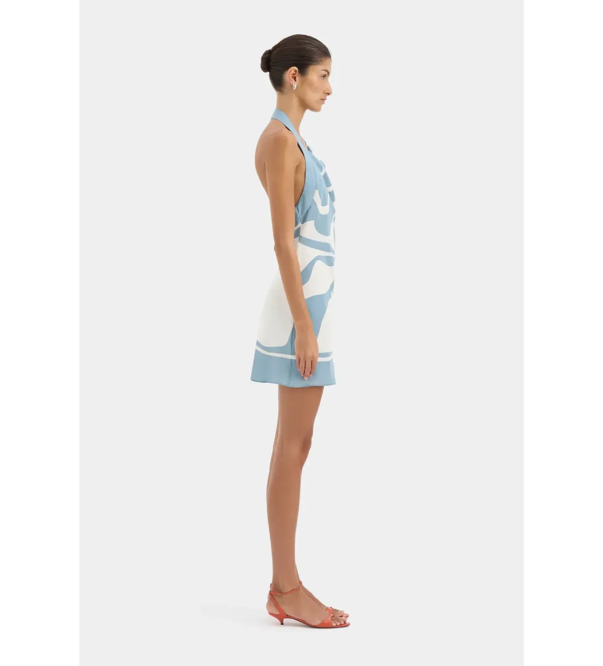 Sir The Label Lilou Halter Mini Dress in Liora Blue Size 2/AU10 - Image 2
