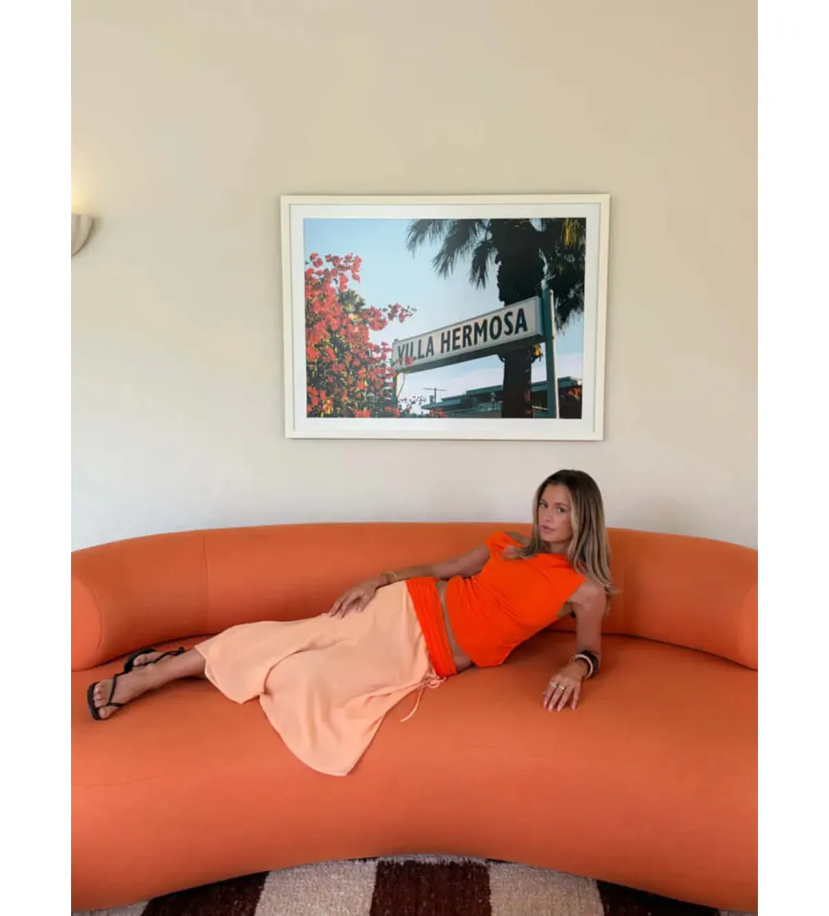Desero Jacare Provence Top and Skirt Set in Orange Size AU8 - Image 3