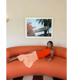Desero Jacare Provence Top and Skirt Set in Orange Size AU8 for rent on The Volte - image 3