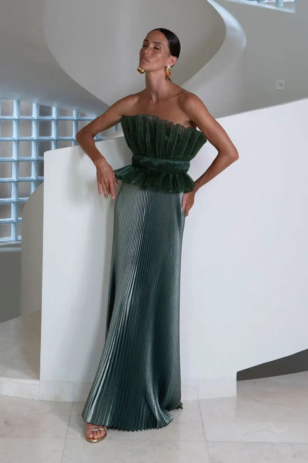 L'idee Masquerade Gown Oil Shine Size 8 for rent on The Volte - main image