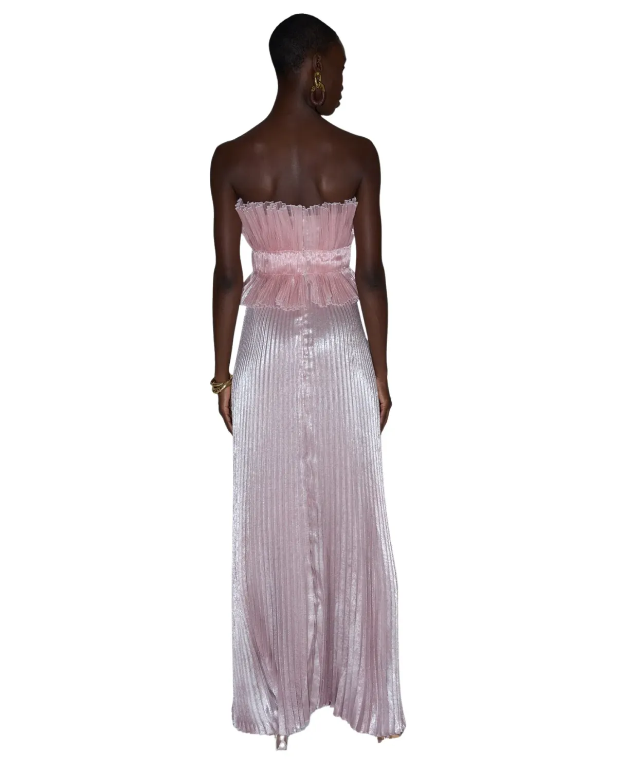 L'idee Masquerade Strapless Maxi Gown Dusty Shimmer Pink Size 6 - Image 2