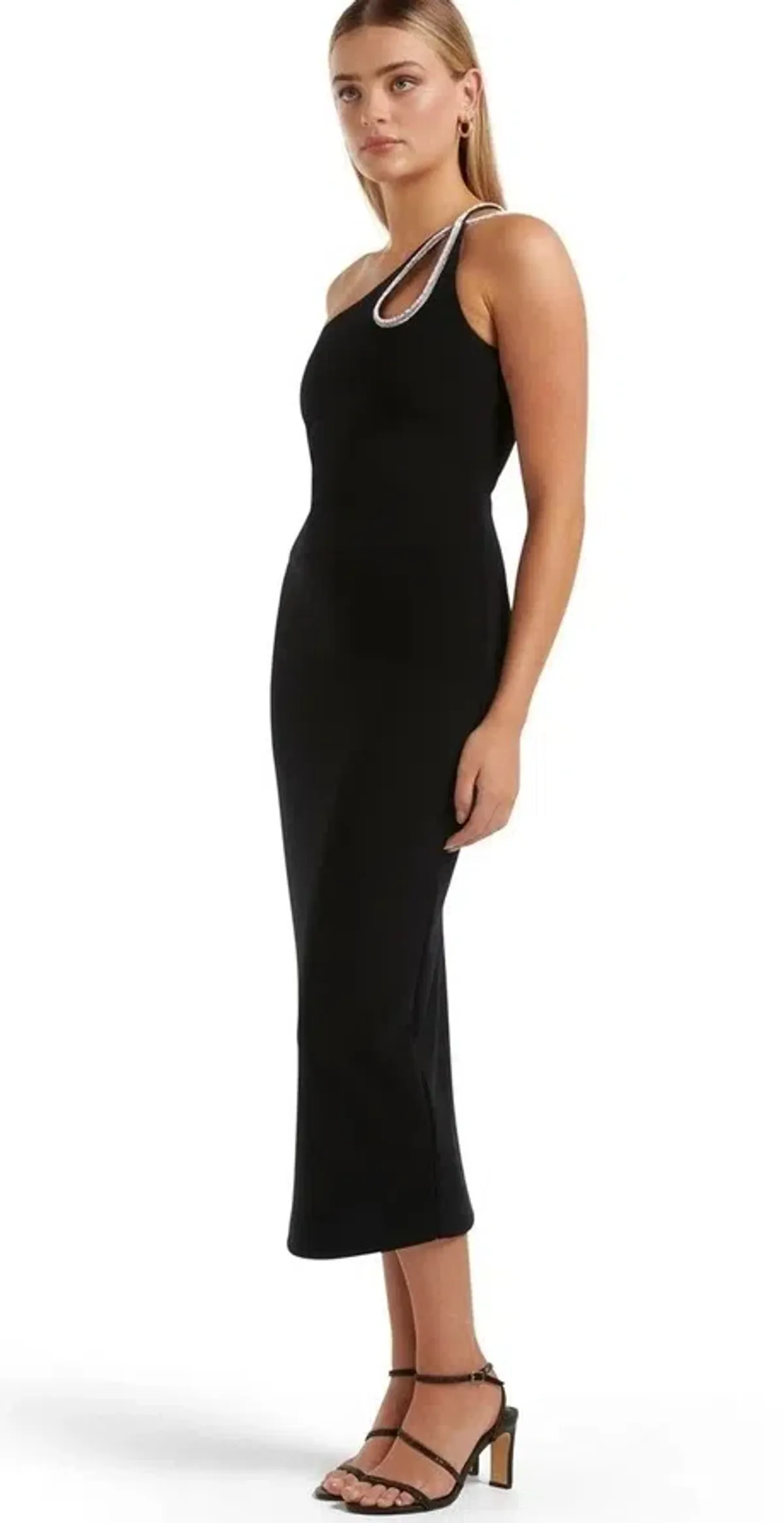 Jasmine Teardrop Bodycon Midi - Black - Image 3