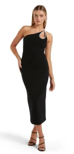 Jasmine Teardrop Bodycon Midi - Black for rent on The Volte - image 1