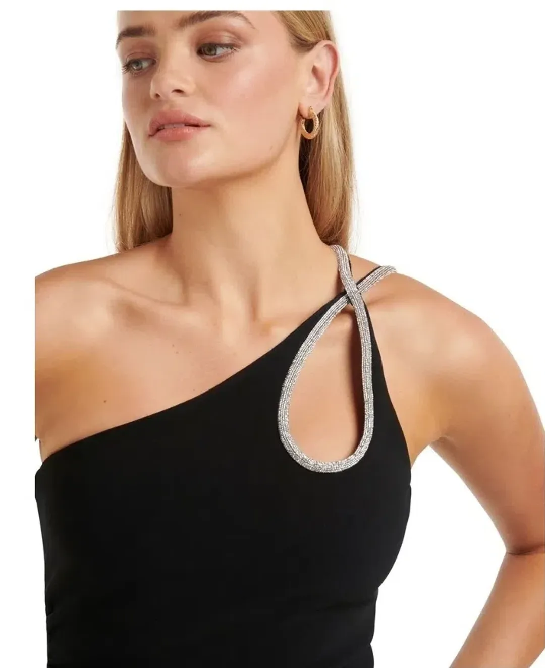 Jasmine Teardrop Bodycon Midi - Black for rent on The Volte - main image