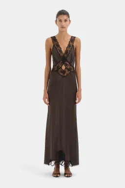 Chocolate Aries Cut Out Gown for rent on The Volte - image 1