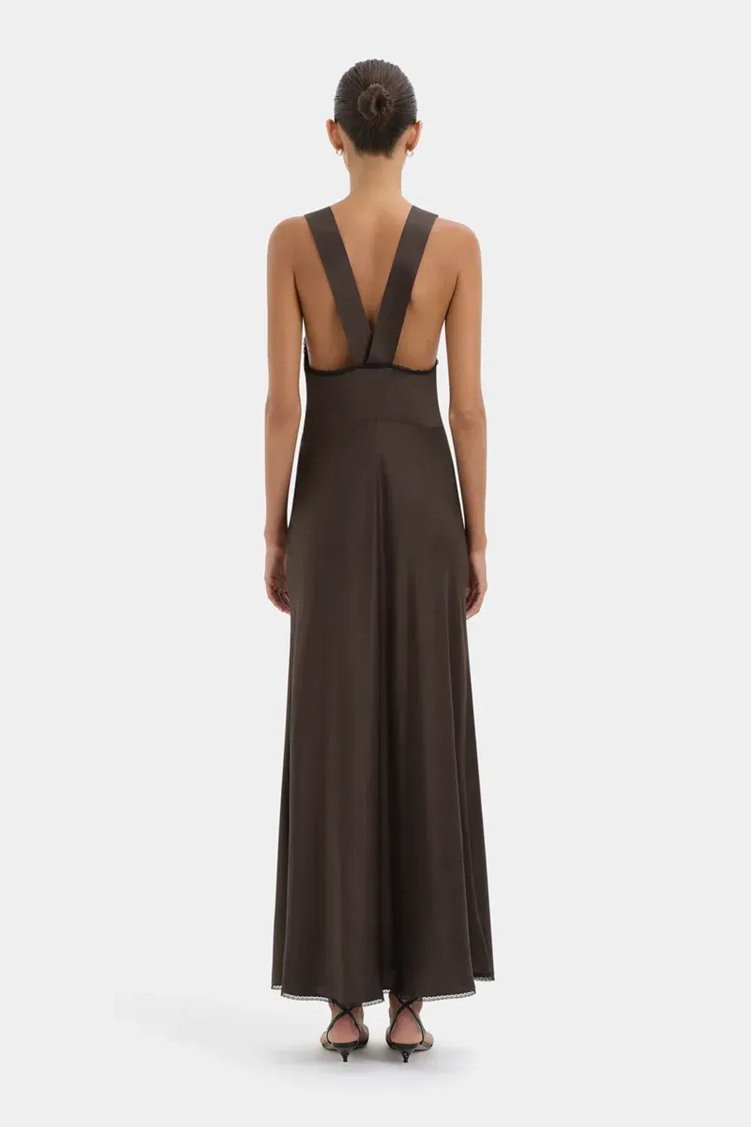 Chocolate Aries Cut Out Gown for rent on The Volte - main image