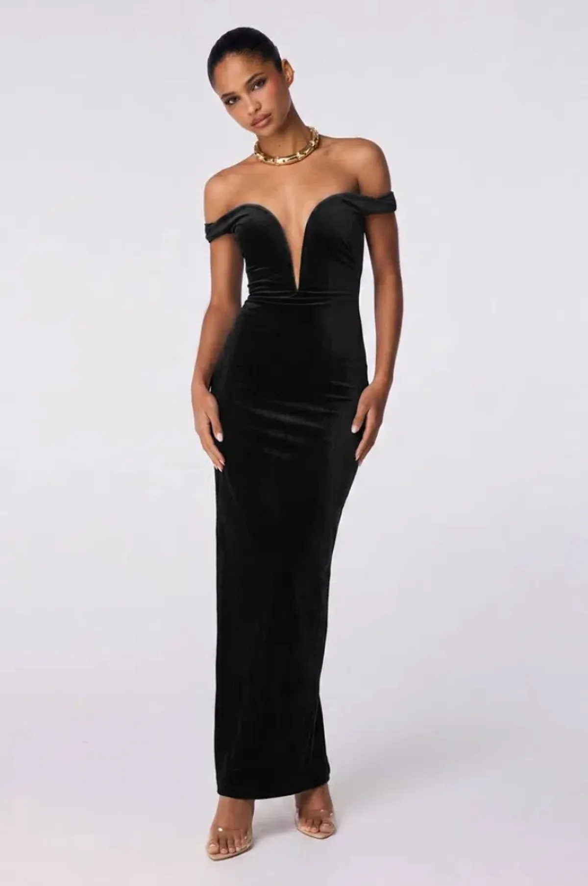 Nookie Valentina Off-Shoulder Gown in Black Size XS / AU 6 - Image 1