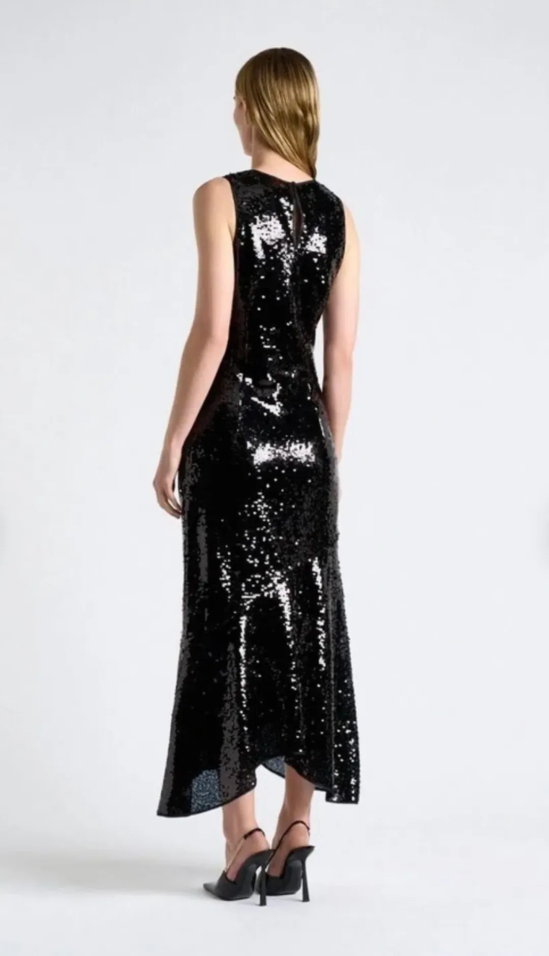 Cue black sequin shaped midi size 16 for rent on The Volte - main image