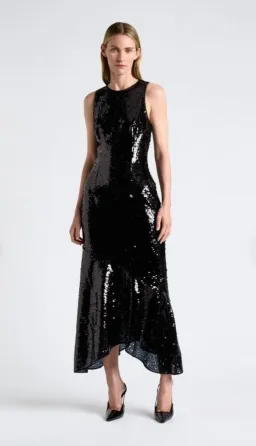 Cue black sequin shaped midi size 16 for rent on The Volte - image 1