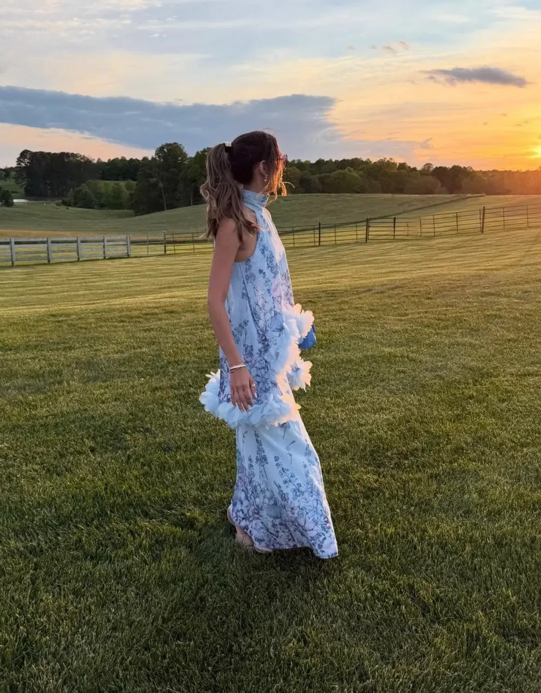 Elliatt Tulsia Floral Cape Maxi Dress for rent on The Volte - main image