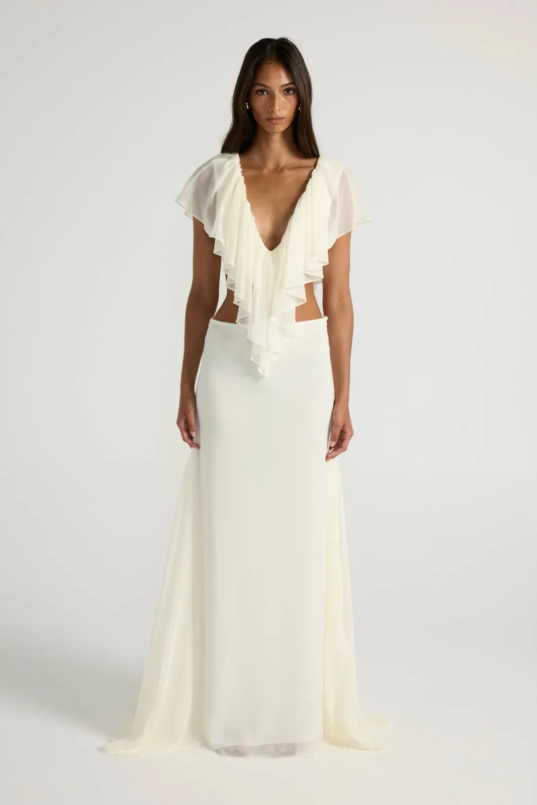 Ance Gria Clover Top & Skirt Set Ivory / White for rent on The Volte - main image