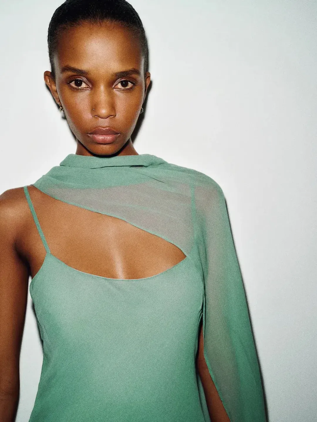 Reformation Rida Silk Chiffon Dress Sage Green Size XS for rent on The Volte - main image