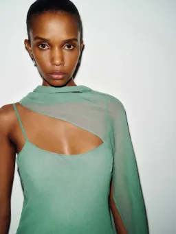 Reformation Rida Silk Chiffon Dress Sage Green Size XS for rent on The Volte - image 5