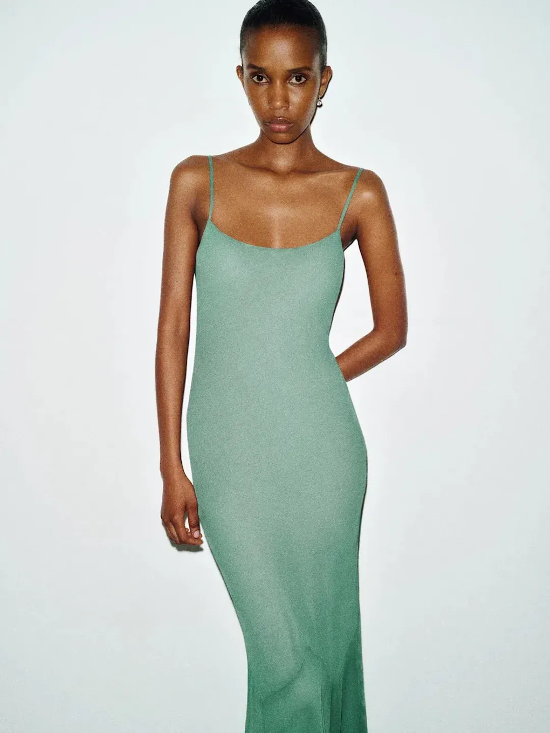 Reformation Rida Silk Chiffon Dress Sage Green Size XS for rent on The Volte - main image